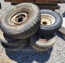 PALLET OF MISC WHEELS AND TIRES (6)