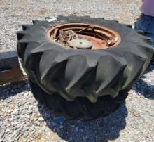 16.9X28 TRACTOR WHEELS AND TIRES (2)