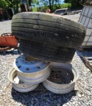 (7) 24.5" ALUMINUM TRUCK WHEELS