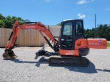 KX040-4 KUBOTA MINI EXCAVATOR, 1131 HOURS SHOWING, 13" TRACKS, 24" BUCKET,