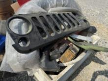 JEEP GRILL AND OTHER MISC CAR PARTS