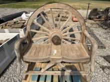 DOUBLE SEAT LOVE SEAT CHAIR, WAGON WHEEL DESIGN