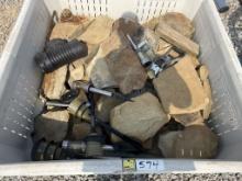 CRATE OF FLAT LANDSCAPING ROCKS