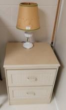 LAMP 2 DRAWER WICKER STAND