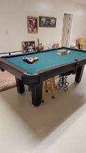 6 POOL STICKS AND POOL TABLE