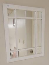 WHITE WOODEN FRAME MIRROR