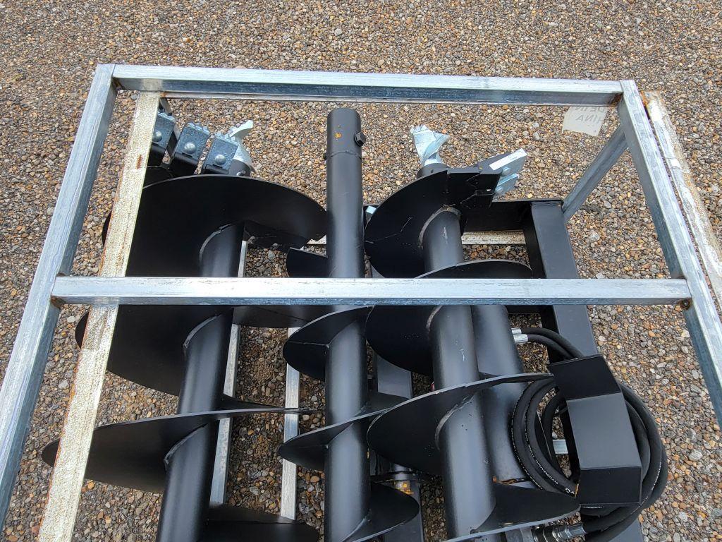 2025 JCT SKID STEER HYDRAULIC AUGER DRIVE AND BITS: 9", 12", 18" ALLOY BITS