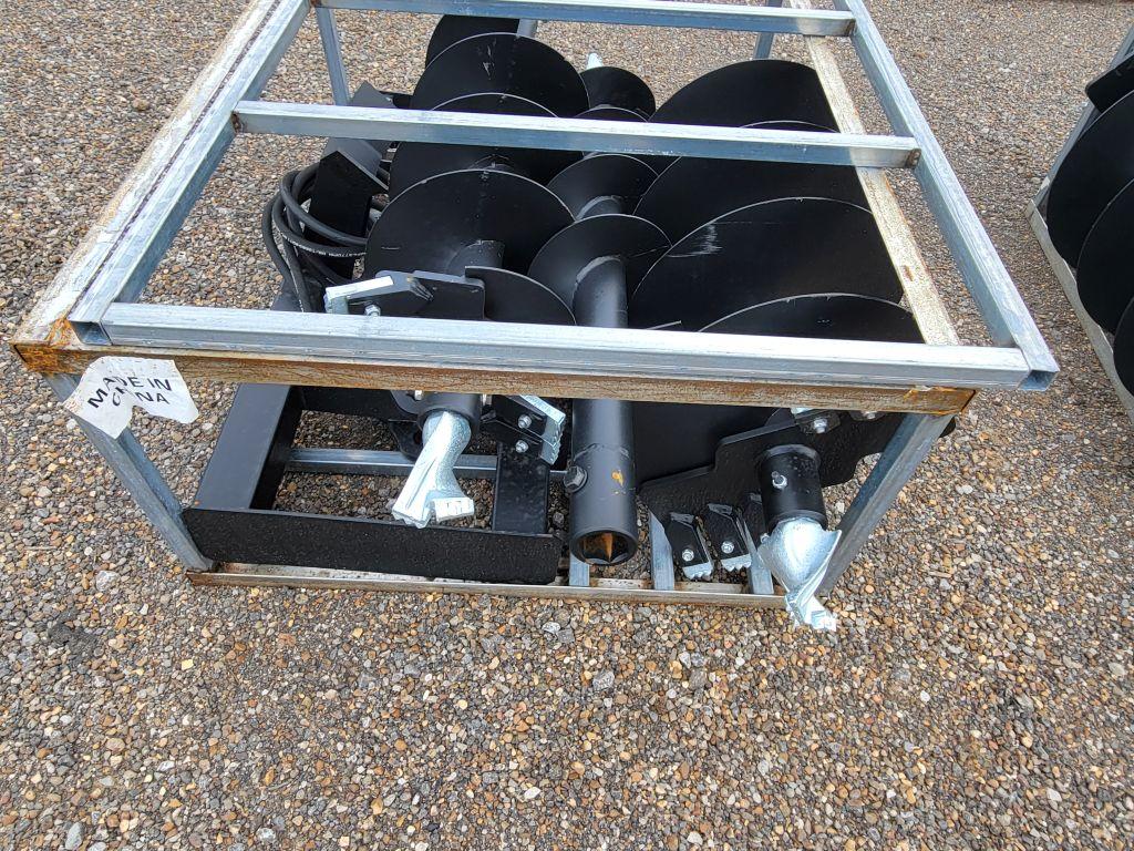 2025 JCT SKID STEER HYDRAULIC AUGER DRIVE AND BITS: 9", 12", 18" ALLOY BITS