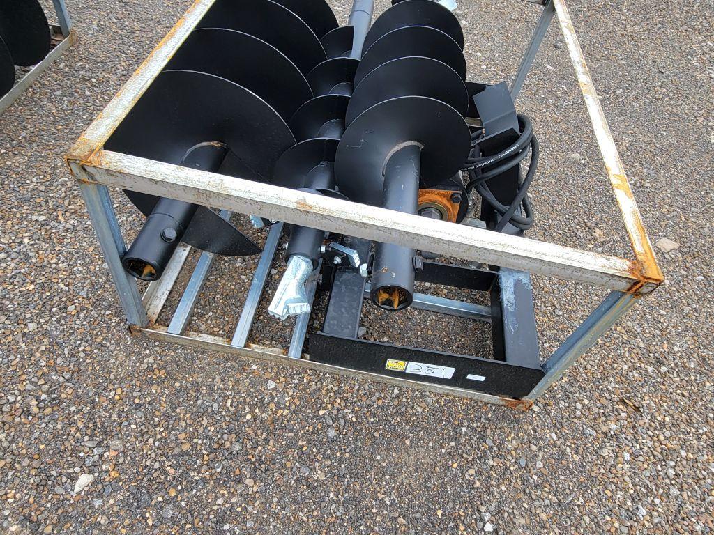 2025 JCT SKID STEER HYDRAULIC AUGER DRIVE AND BITS: 9", 12", 18" ALLOY BITS