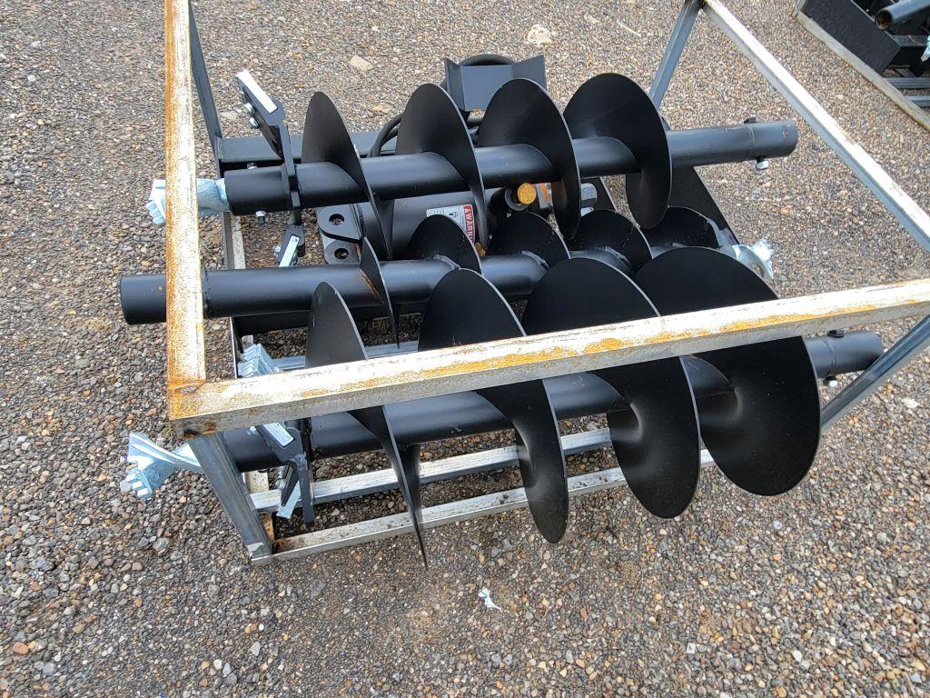 2025 JCT SKID STEER HYDRAULIC AUGER DRIVE AND BITS: 9", 12", 18" ALLOY BITS