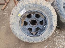 SET OF 4 WHEELS AND TIRES 295/70/18 FOR CHEVY 8 LUG