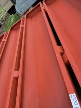 NEW RED 10' HEAVY DUTY METAL BUNK FEEDER, APPROX 225 LBS, 28" WIDE