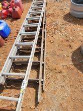 (2) LADDERS, (1) 20 FOOT ALUMINUM, (1) 10 FOOT WOODEN STEP LADDER (GARAGE S