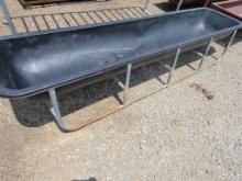 8 1/2 FOOT PLASTIC BUNK FEEDER, BLACK WITH GALV METAL FRAME