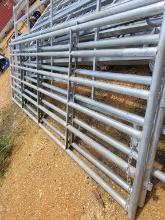UNUSED HEAVY DUTY 2" GALV 12' 6-BAR GATE, NO BOLTS