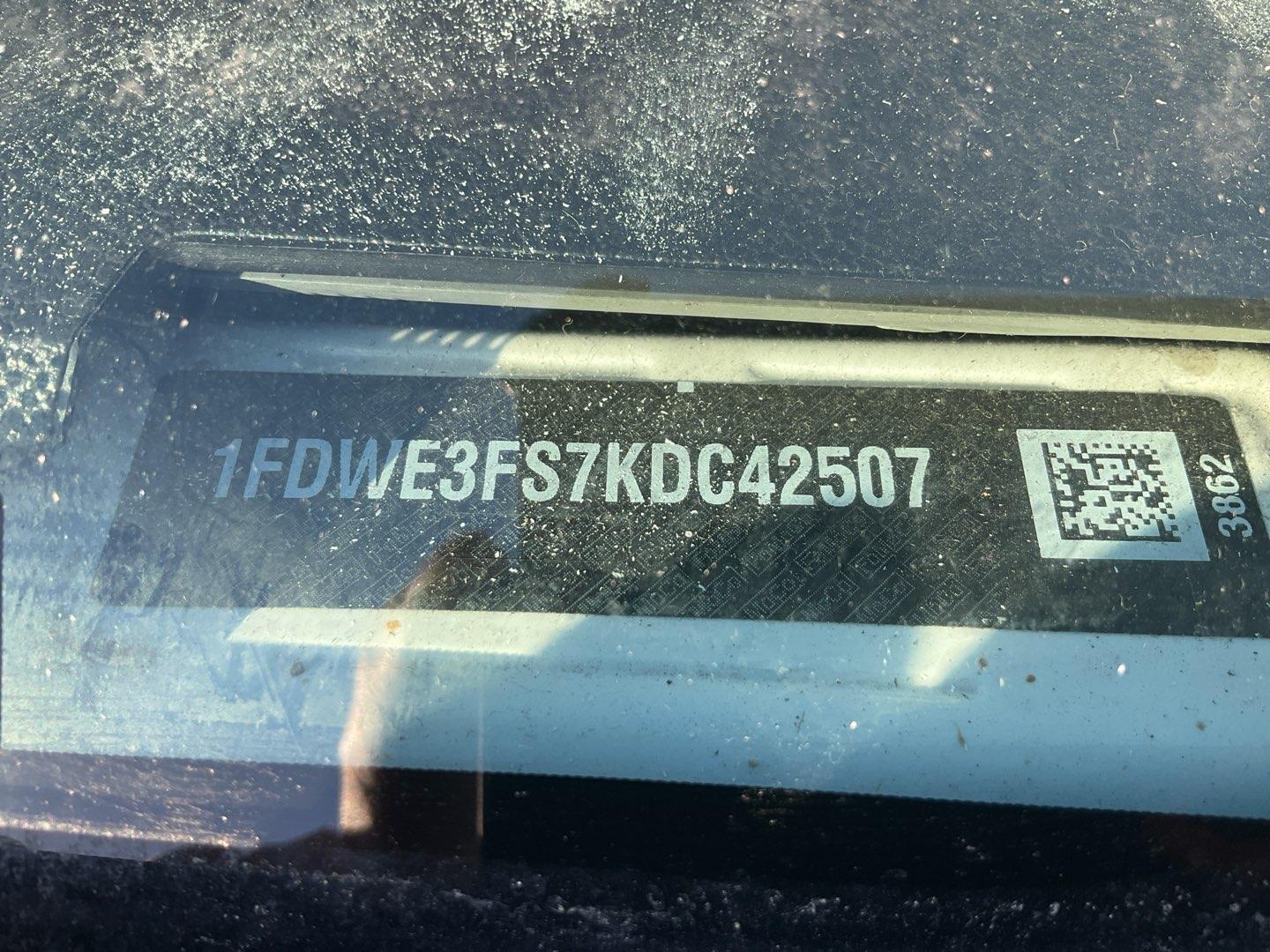 2019 FORD COMMERCIAL VANS E3 Serial Number: 1FDWE3FS7KDC42507