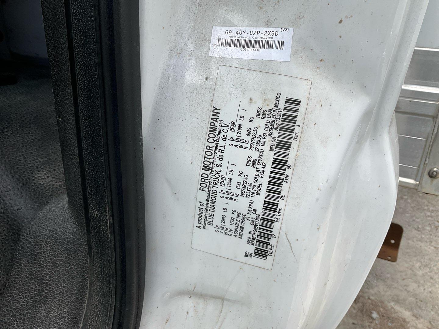 2011 FORD F750 Serial Number: 3FRWF7FG0BV373008