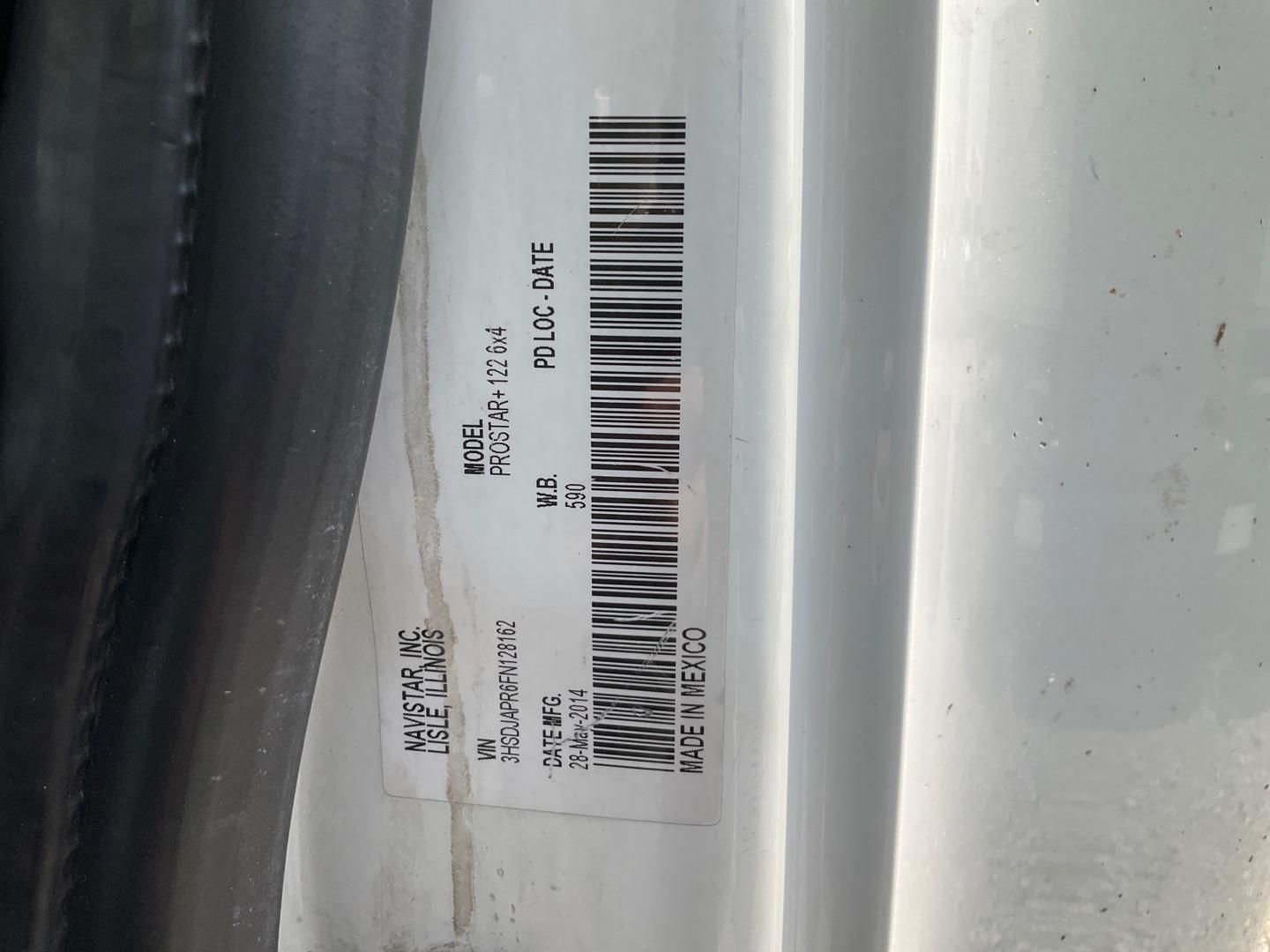2015 INTERNATIONAL PROSTAR Serial Number: 3HSDJAPR6FN128162