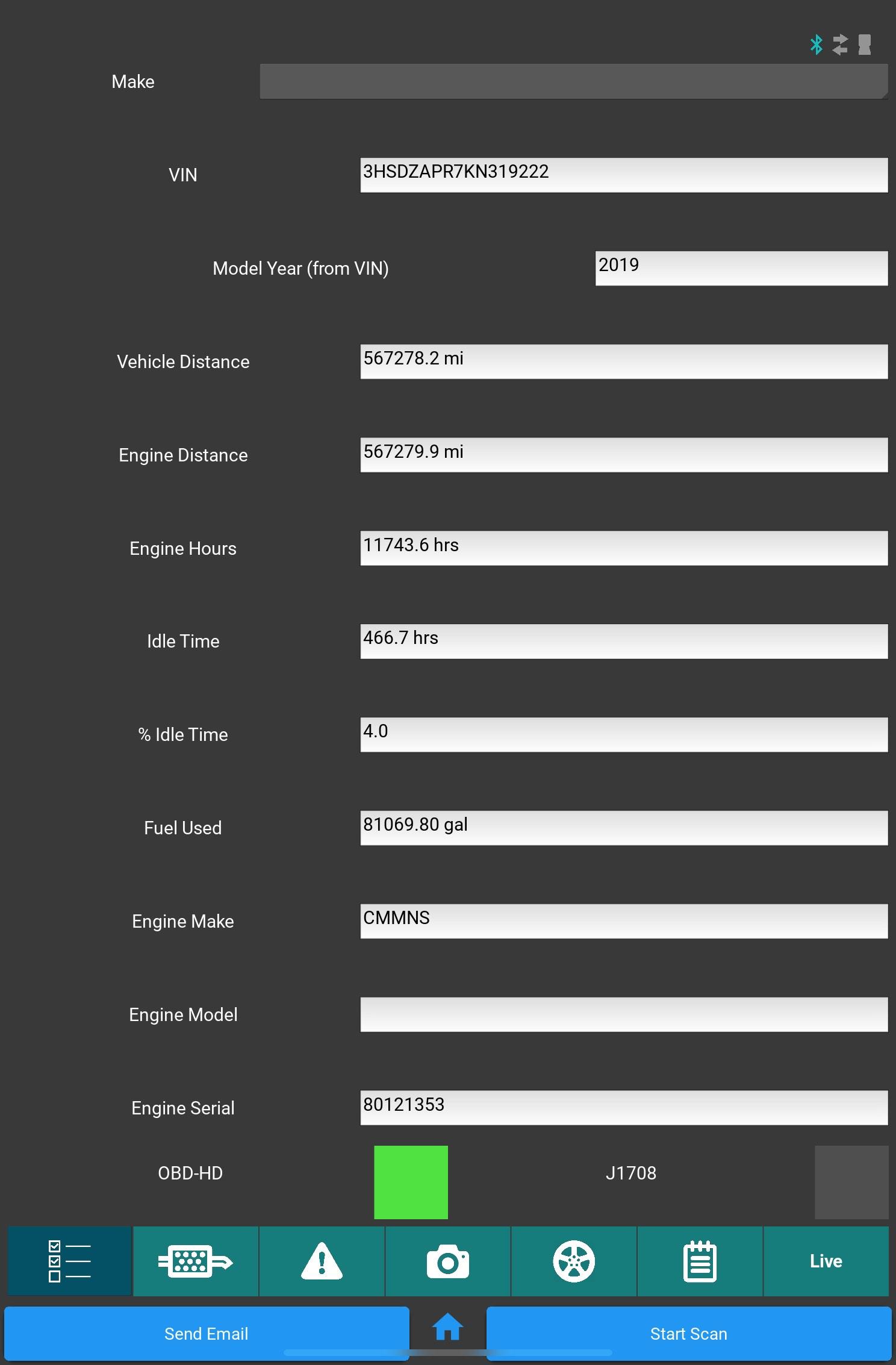 2019 INTERN LT Serial Number: 3HSDZAPR7KN319222