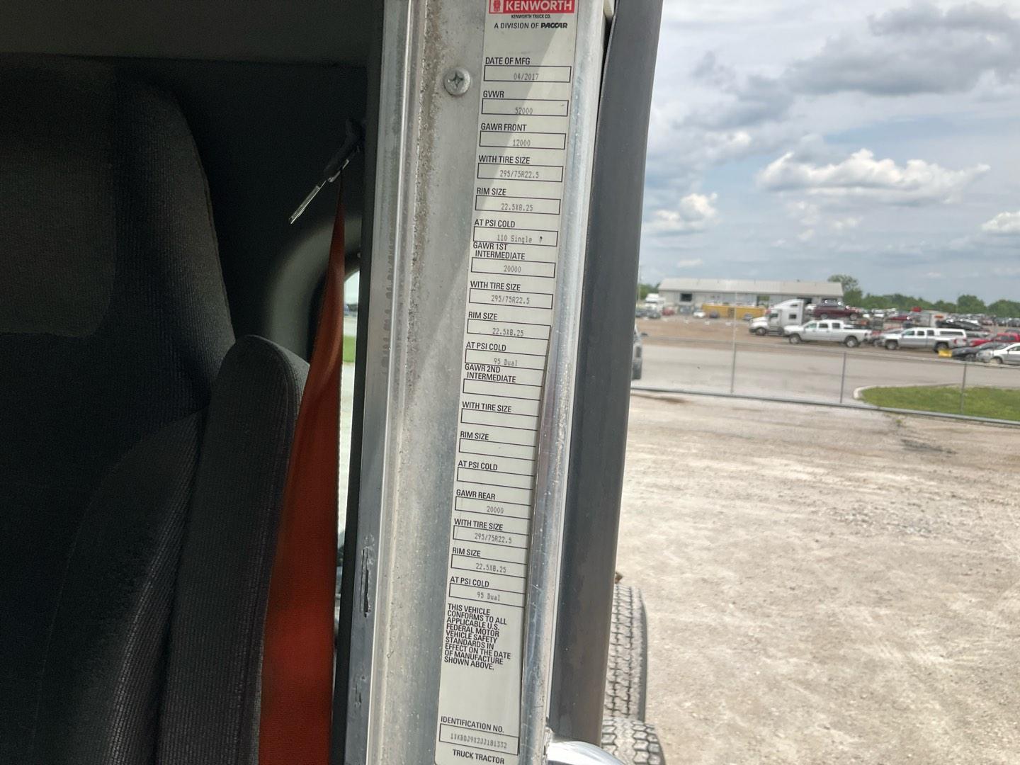 2018 KENWORTH CONSTRUCTION Serial Number: 1XKBDJ9X2JJ181332