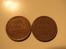 US Coins: 2x1921 Wheat pennies