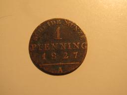 1827 - A Prussia (German State) 1 Pfenning