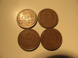 US Coins: WWII 4x1942-S  Wheat pennies