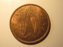 Foreign Coins:  1968 Ireland 1 Penny