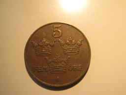 Foreign Coins: Sweden 1950 5 Ore