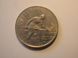 Foreign Coins: 1957 Luxemburg 1 Franc