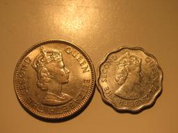 Foreign Coins: 1976 Belize 1 & 25 Cents