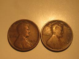 US Coins: 2x1914 Wheat Pennies