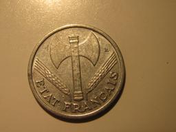 Foreign Coins: 1943 (WWI) France 1 Franc