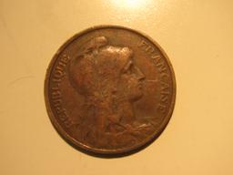 Foreign Coins: 1916 (WWI) France 5 Centimes