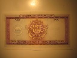 Foreign Currency: 1967 Mozambique 500 Escudos (UNC)