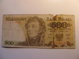 Foreign Currency:  1982 Poland 500 Zlotych