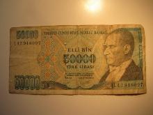 Foreign Currency: 1970 Turkey 50,000 Lirasi