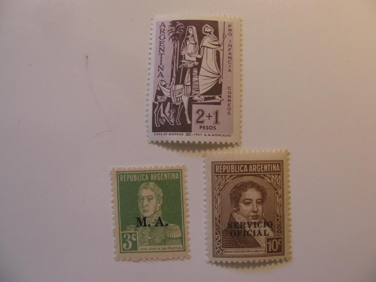 3 Argentina Unused  Stamp(s)