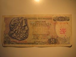 Foreign Currency: 1978 Greece 50 Drachmas