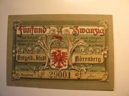 Foreign Currency: 1921 Germany 50 Pfennig Notgeld (UNC)