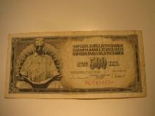 Foreign Currency: 1981 Yugoslavia 500 Dinara