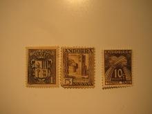 3 Andorra Unused  Stamp(s)