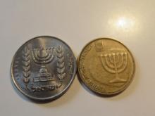 Foreign Coins: 2 Israel Coins