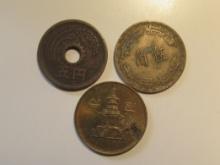 Foreign Coins: 3x Asian coins