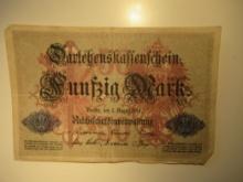 Foreign Currency: 1914 (WWI) Germany 50 Mark