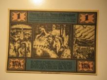 Foreign Currency: 1921 Germany 1 Mark Notgeld (UNC)