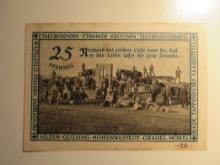 Foreign Currency: 1921 Germany 25 Pfennig Notgeld (UNC)