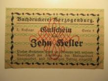Foreign Currency: Austria 10 Heller Notgeld (UNC)