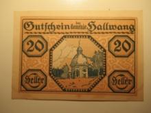 Foreign Currency: 1921 Austria 20 Heller Notgeld (UNC)