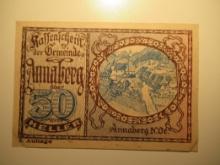 Foreign Currency: 1920 Austria 50 Heller Notgeld (UNC)